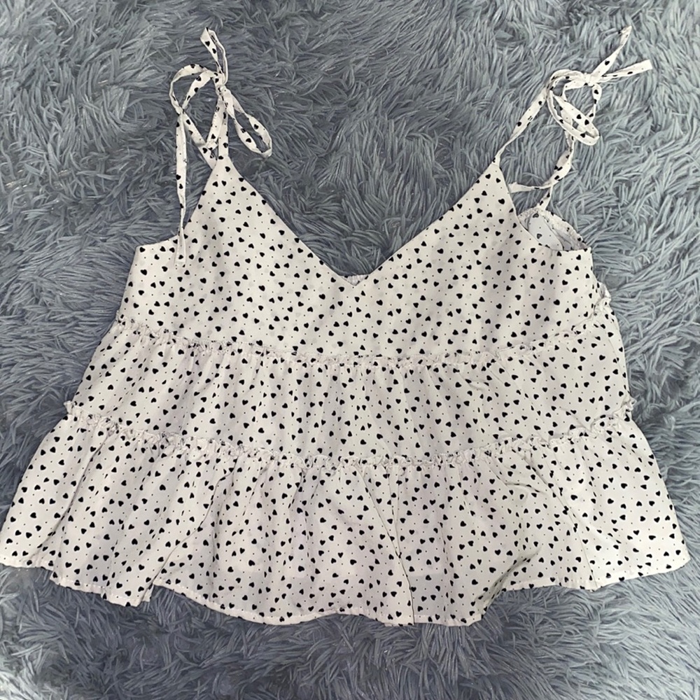 flowy white tie shoulder shirt